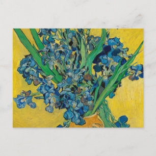 Postal Jarrón Van Gogh con Iris Clasicismo Impresionista