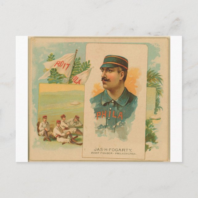 Postal Jas. H. Fogarty, Philadelphia Quakers (Anverso)