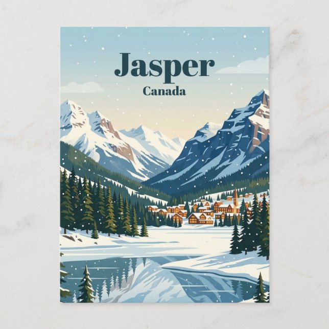 Postal Jasper Alberta Canadá (Anverso)