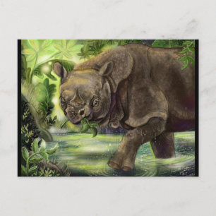 Postal Javan Rhino Art