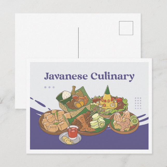 Postal  Javanese Culinary Indonesia Travel (Anverso / Reverso)