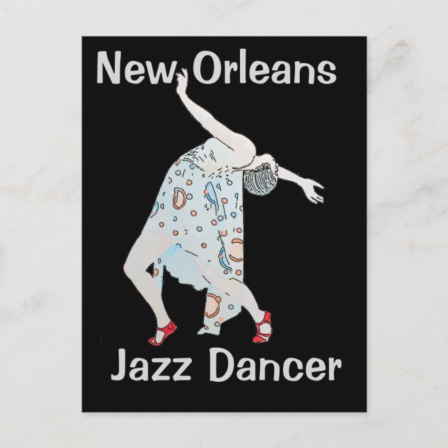 Postal Jazz, Nueva Orleans, bailarín (Anverso)