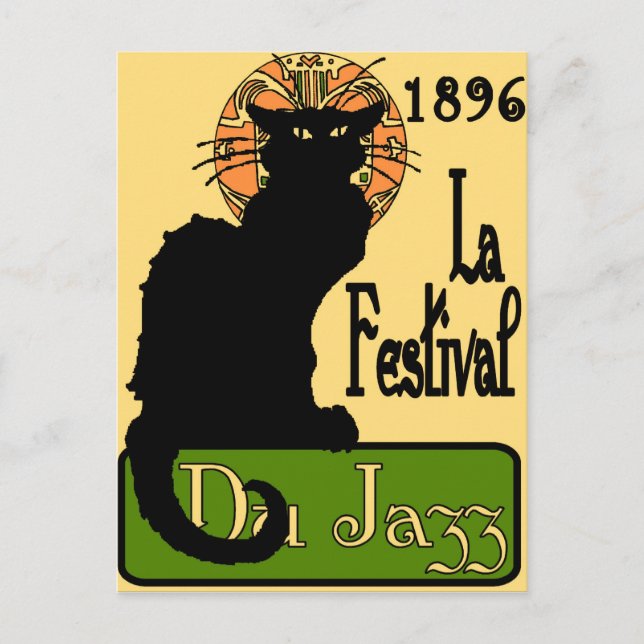 Postal JazzFest Chat Noir 1896 (Anverso)