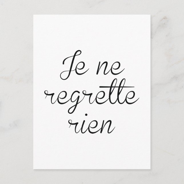 Postal Je Ne Regrette Rien (Anverso)