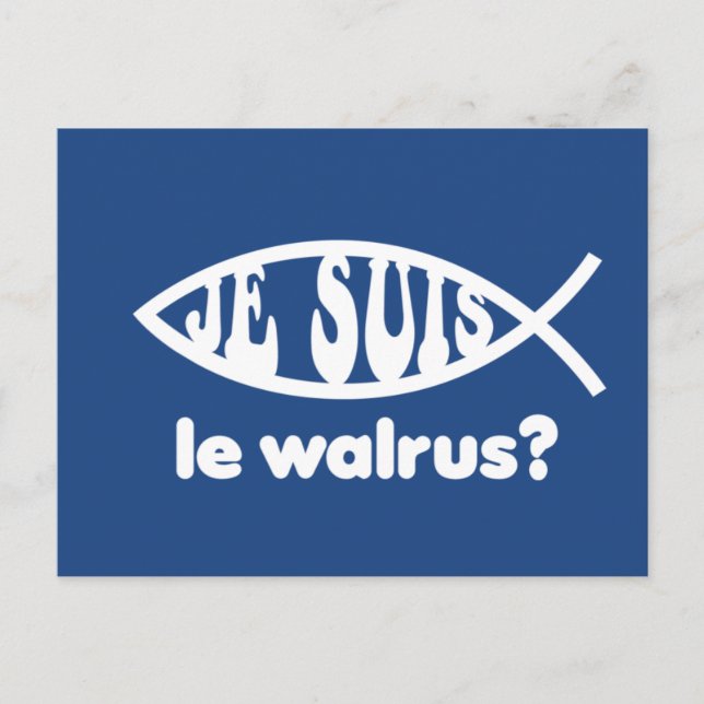 Postal Je Suis Le Walrus (Anverso)