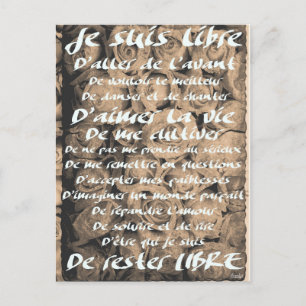Postal "Je suis Libre".