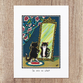 Postal "Je suis un chat" Gato personalizado