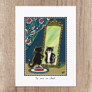 Postal "Je suis un chat" Gato personalizado