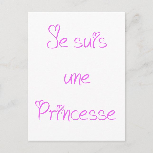 Postal Je suis une princesse (Anverso)
