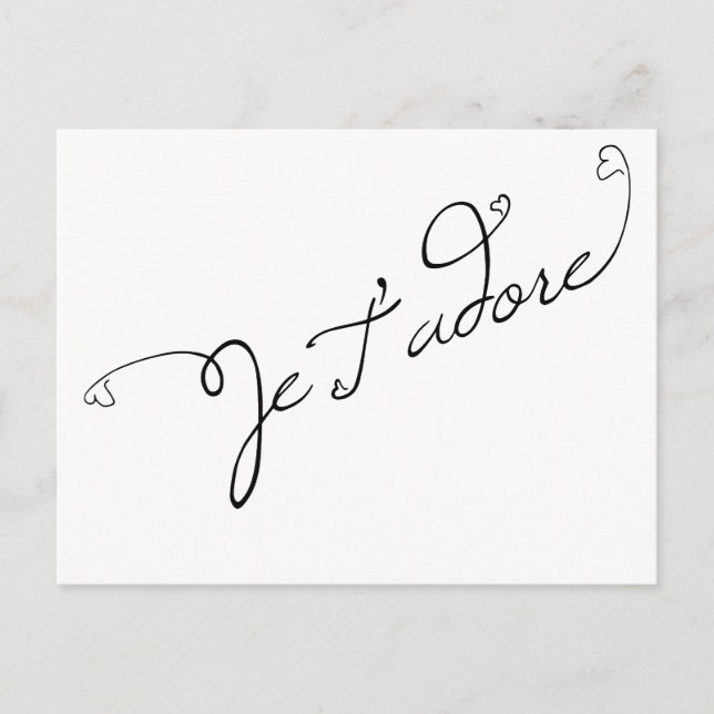Postal Je T' adore (Anverso)