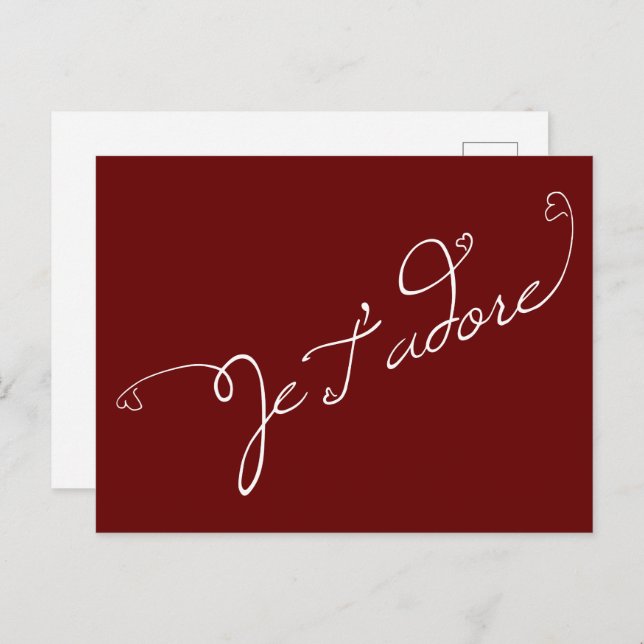 Postal Je T' adore Postcard (Anverso / Reverso)