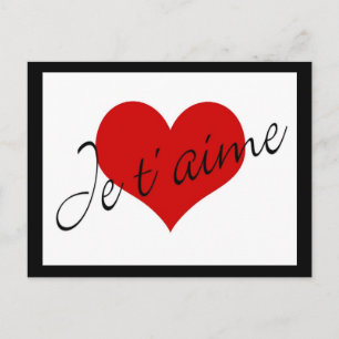 Postal Je t´ aime Card