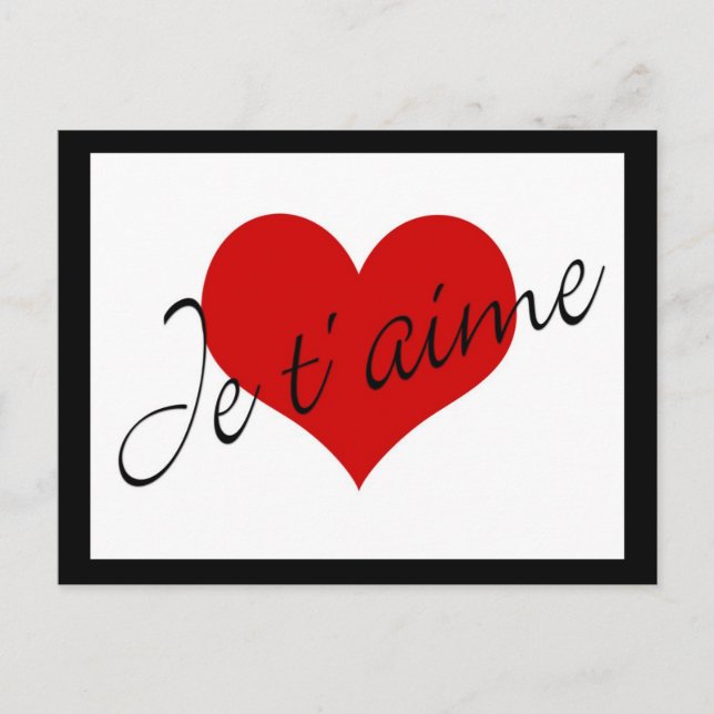 Postal Je t´ aime Card (Anverso)
