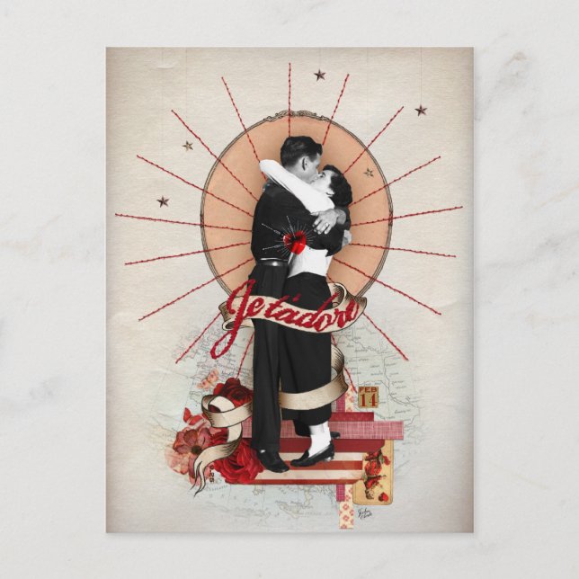 Postal Je t'adore (Anverso)