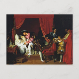 Postal Jean Auguste Ingres - Muerte de Leonardo da Vinci