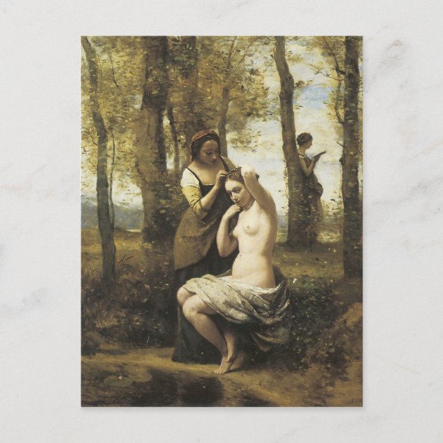 Postal Jean-Baptiste-Camille Corot El Toilette (Anverso)