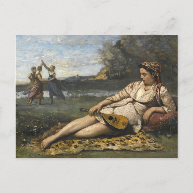 Postal Jean-Baptiste-Camille Corot - Jóvenes Esparta (Anverso)