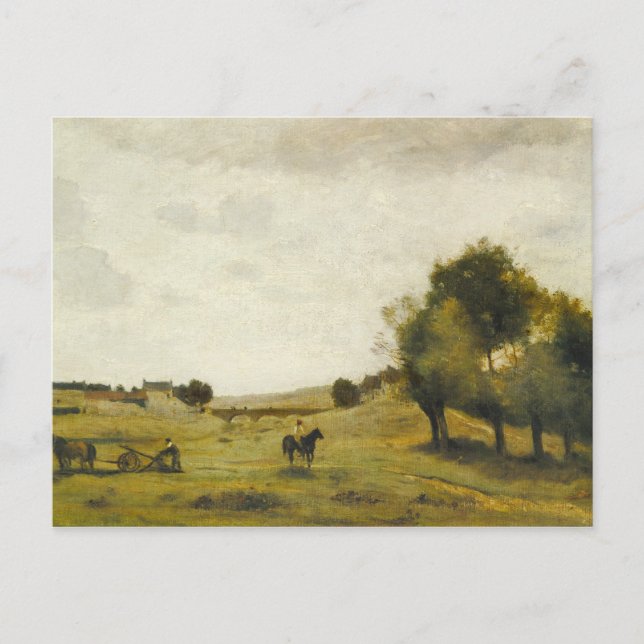 Postal Jean-Baptiste-Camille Corot - Vista cerca de Epern (Anverso)