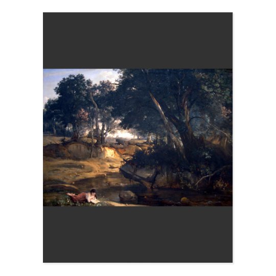 Postal Jean-Baptiste-Camilo Corot - bosque de Fontainebl
