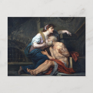 Postal Jean-Baptiste Greuze Cimon y la beneficencia Pero-