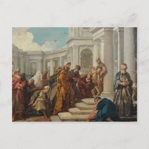 Postal Jean-Francois de Troy - El desdén de Mordecai