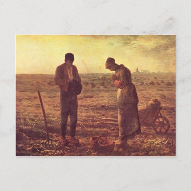 Postal Jean-Francois Millet - El ángel (Anverso)