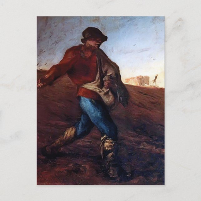 Postal Jean-Francois Millet - La Ducha (Anverso)