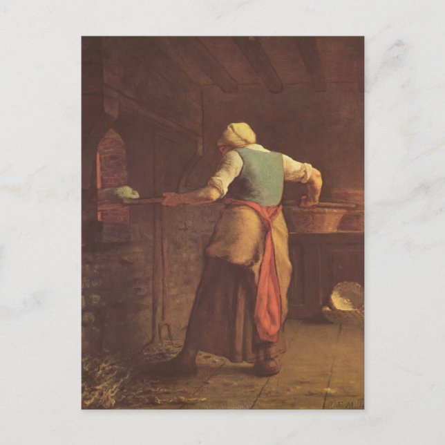 Postal Jean-Francois Millet- Pan de hornear para mujer (Anverso)