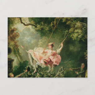 Postal Jean-Honoré Fragonard - El Swing