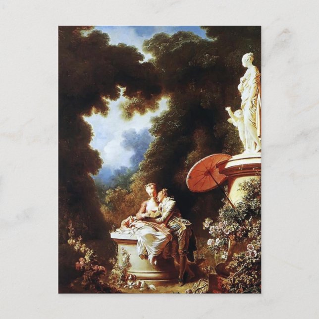Postal Jean-Honore Fragonard - La confesión del amor (Anverso)