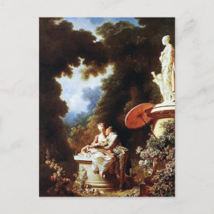 Postal Jean-Honore Fragonard - La confesión del amor