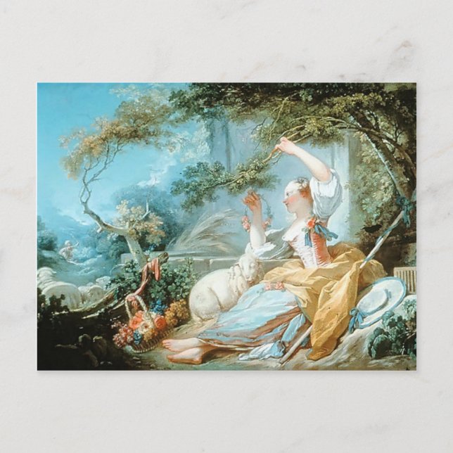 Postal Jean-Honore Fragonard- La pastora (Anverso)