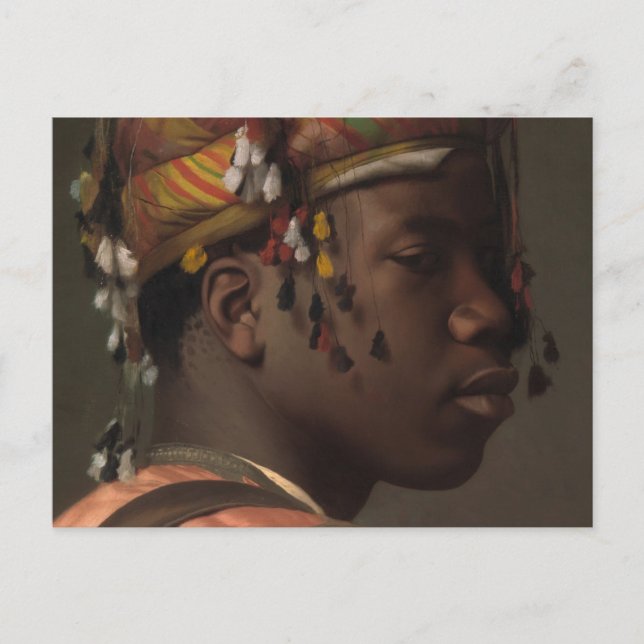 Postal Jean-Leon Gerome Black Bashi-Bazouk (cara) 1869 (Anverso)