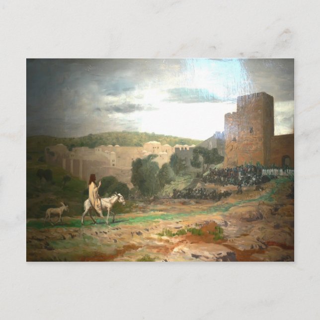 Postal Jean-Leon Gerome - Entrada del Cristo en Jerusalén (Anverso)