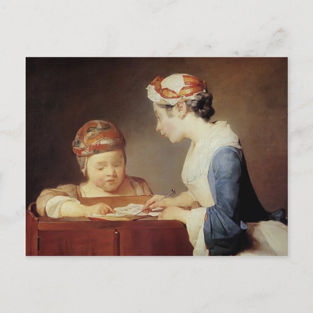 Postal Jean-Simeon Chardin- La joven maestra (Anverso)