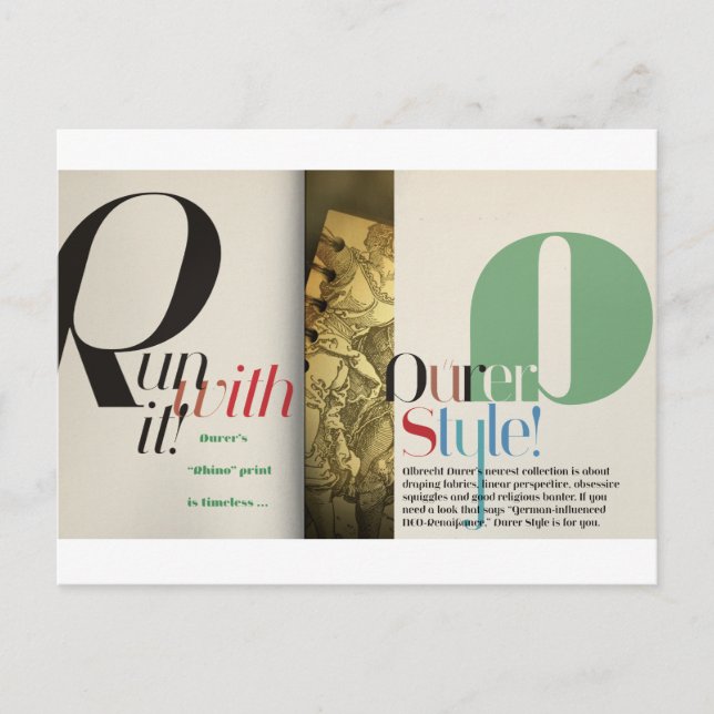 Postal Jeanne: Estilo Dürer (Anverso)