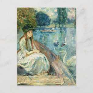 Postal Jeanne Fourmanoir en el lago   Berthe Morisot