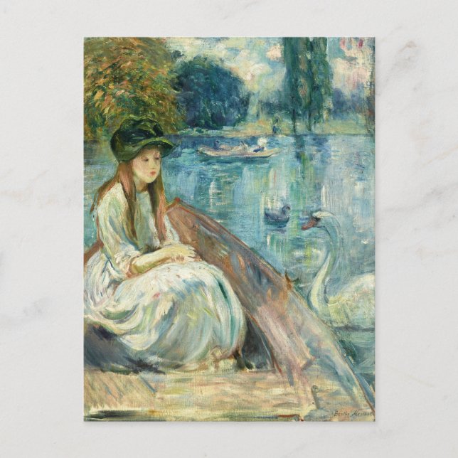 Postal Jeanne Fourmanoir en el lago | Berthe Morisot (Anverso)