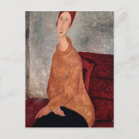Jeanne Hebuterne en un jumper amarillo, 1918-19