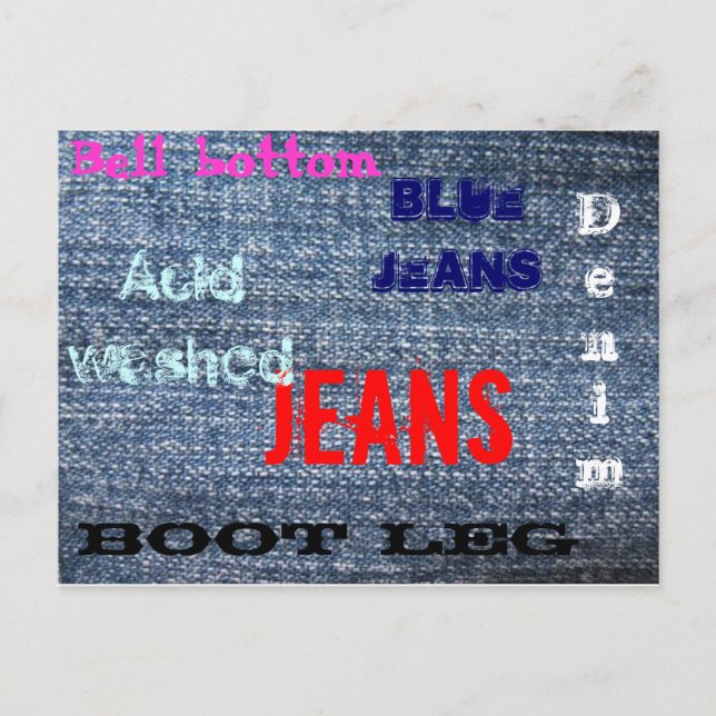 Postal Jeans azules (Anverso)