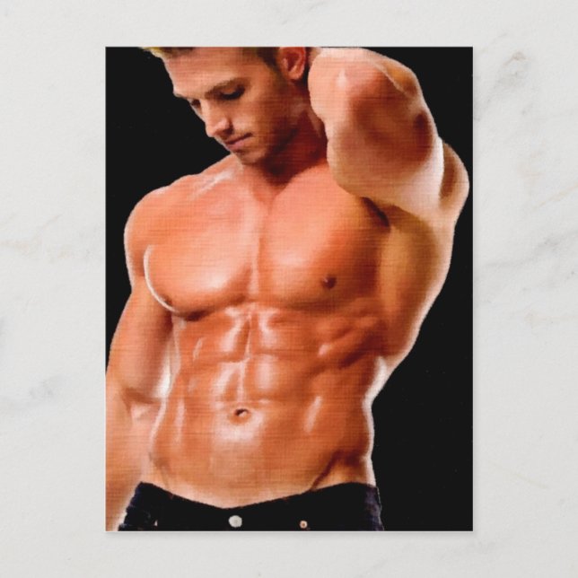 Postal Jeans oscuros Hunk (Anverso)