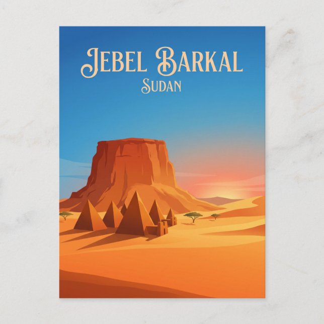 Postal Jebel Barkal Sudán (Anverso)