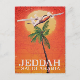 Postal Jeddah Arabia Saudita poster de vacaciones