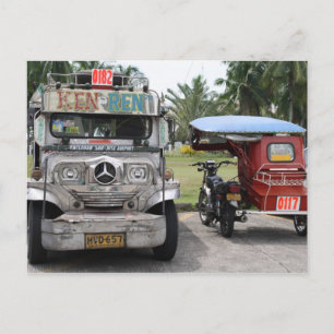 Postal Jeep y triciclo