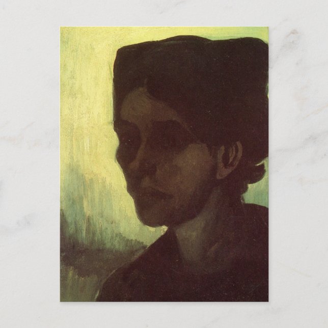 Postal Jefa de la joven campesina por Vincent van Gogh (Anverso)