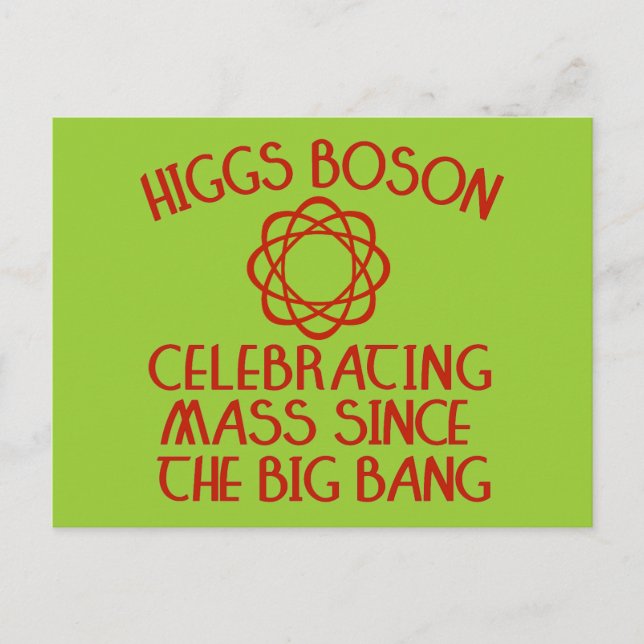 Postal Jefe de Higgs celebrando misa desde el Big Bang (Anverso)