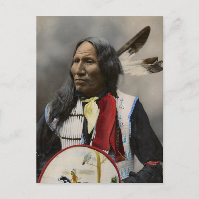 Postal Jefe De Huelgas Con Nariz, Oglala Sioux 1899 (Anverso)