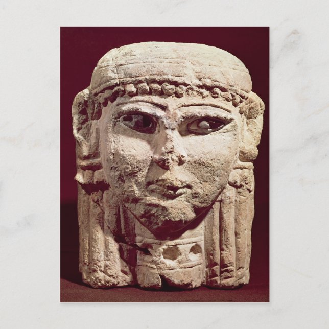 Postal Jefe de la diosa Ishtar, de Ammán, Jordania (Anverso)