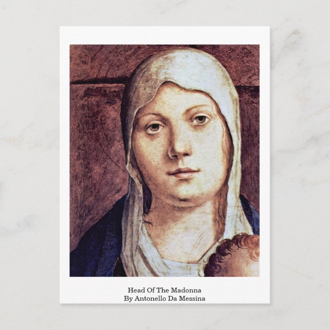 Postal Jefe De La Madonna Por Antonello Da Messina (Anverso)