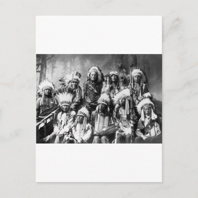 Postal Jefe de la Nube Roja y otros jefes, 1899 (Anverso)